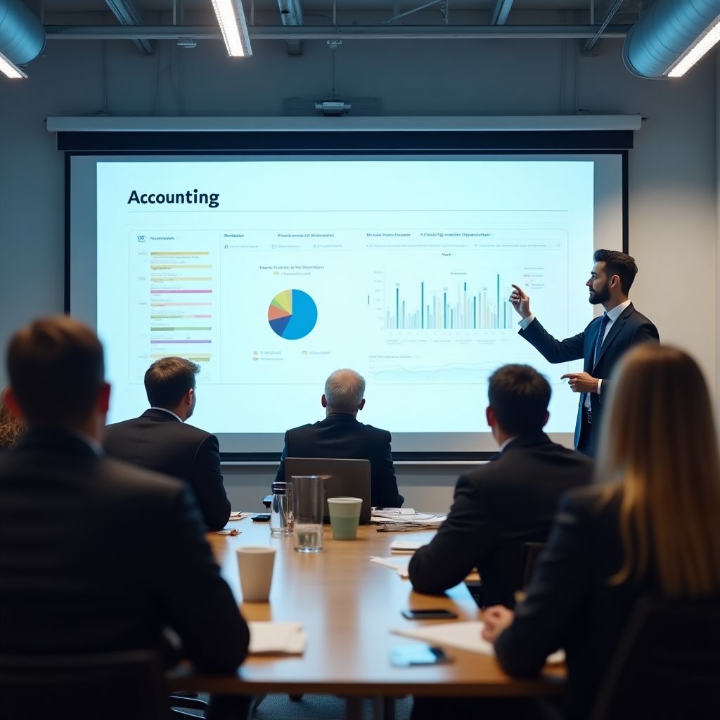 Sală de cursuri modernă ContabilitateAcademie studenți la lecție